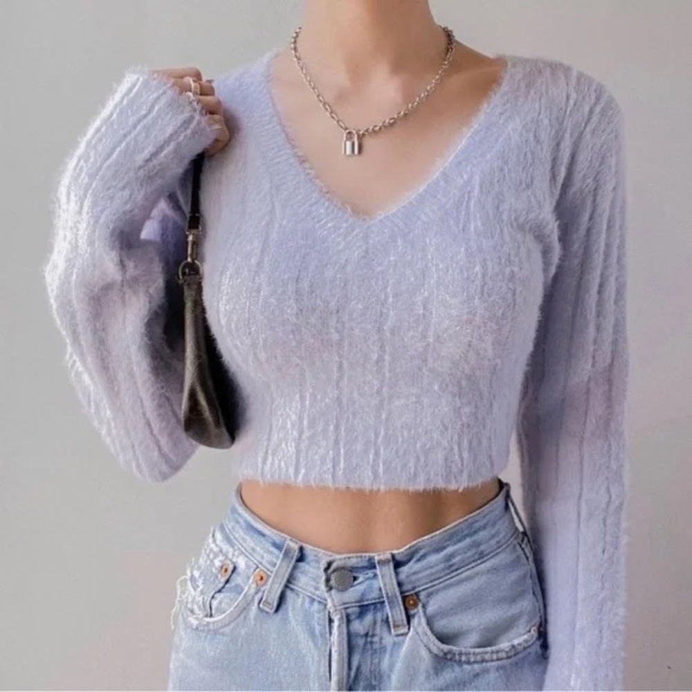 Urban Outfitters Crop Fuzzy Sweater